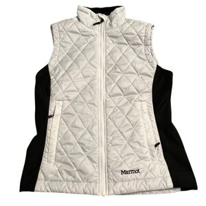 Marmot Ivory and Black Quilted Vest